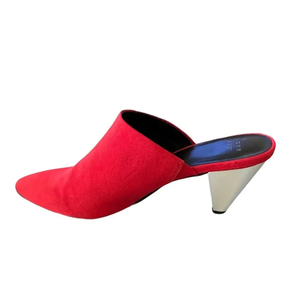 A new day red fabric uppers. Silver metallic chunky 3” heel size 7.5 - Picture 3 of 7